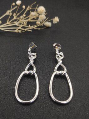 David Yurman 925 Silver Earrings with Original Pouch